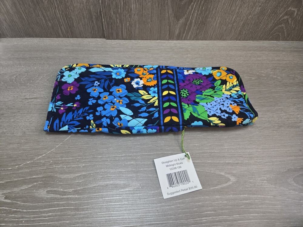 VERA BRADLEY Straighten Up Curl Curling Iron Cover Midnight Blues NWT